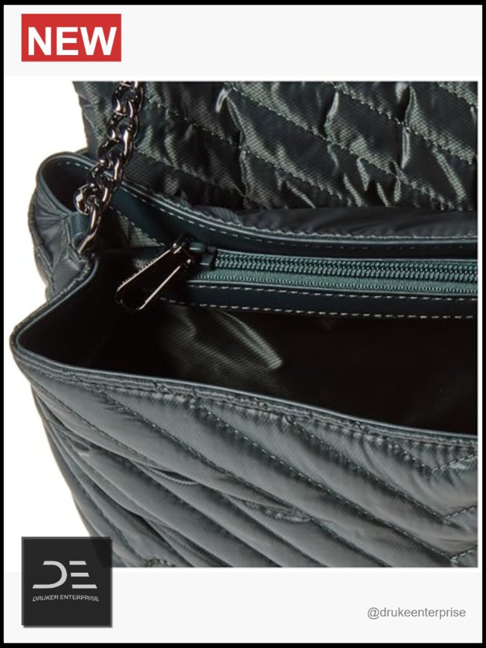 Quilted Hobo Shoulder Bag with Magnetic Closure - Picture 6 of 6